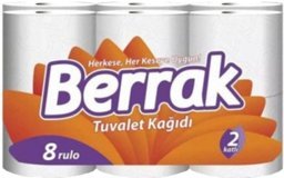 Berrak 2 Katlı 8'li Rulo Tuvalet Kağıdı