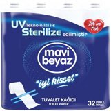 Mavi Beyaz UV Sterilize 2 Katlı 32'li Rulo Tuvalet Kağıdı