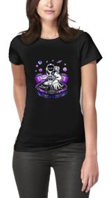 Art T-Shirt Astronaut Dj Kadın T-Shirt L
