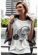 Artaport Design Unisex Sonsuzluk Tasarım Baskılı Beyaz T-Shirt Siyah Xs