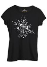 Lord T-Shirt Viking Hammer Lightning Siyah Kadın T-Shirt 001 Siyah M