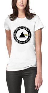 Art T-Shirt Pınk Floyd Desıgn Kadın Beyaz T-Shirt M