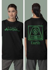 Fuddy Moda Unisex The Last Airbender Baskılı T-Shirt, Avatar Toprak Krallığı 001 Beyaz 4Xl