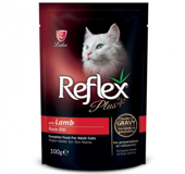 Reflex Plus Pouch Kuzu Etli Soslu Yetişkin Yaş Kedi Maması 100 gr