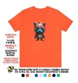 T-Shirt Cin / Sevimli Canavar Baskılı Renk T-Shirt L