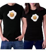 Zepplin Giyim Kızarmış Yumurta Sevgili Çift Siyah T-Shirt Standart Erkek Beden Xl Kadın Beden Xl