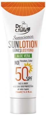 Farmasi Dr.C.Tuna Sun Science Renksiz 50 Faktör Tüm Ciltler İçin Yağlı Vücut ve Yüz Güneş Losyonu 75 ml