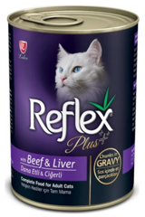 Reflex Plus Biftekli Ciğerli Jöleli Yetişkin Yaş Kedi Maması 400 gr