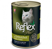 Reflex Plus Hindili Ördekli Yetişkin Yaş Kedi Maması Jöleli 400 gr