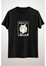 Green Mint Greenmint Unisex Siyah T-Shirt Kawaii Cat Japanese Tokyo Anime Cat M