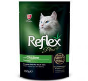 Reflex Plus Pouch Tavuklu Soslu Yetişkin Yaş Kedi Maması 100 gr