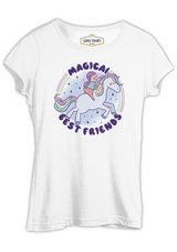 Lord T-Shirt Magical Friends With Unicorn Beyaz Kadın T-Shirt 001 Beyaz Xl