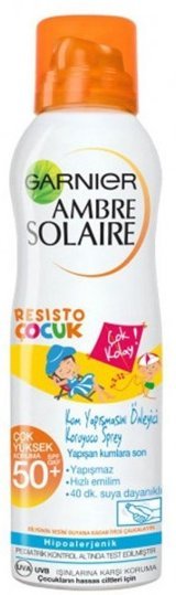 Garnier Ambre Solaire Resisto 50+ Faktör Yağlı Bebek ve Çocuk Güneş Kremi 200 ml