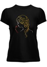 Tisho One Line Kadın Tasarımı Kadın T-Shirt L