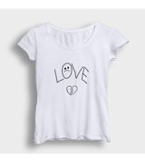 Presmono Kadın Love Lil Peep T-Shirt Gri Xs