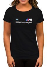 Zepplin Giyim Bmw Logo M Power Motorsport Siyah Kadın T-Shirt M