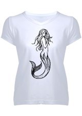 Tisho Deniz Kızı Kadın V Yaka T-Shirt 3Xl