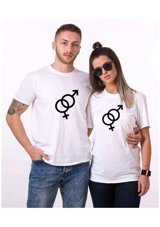 T-Shirthane Female Male Sevgili Kombinleri T-Shirt Kombini Standart Erkek Beden L Kadın Beden Xl