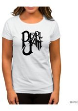 Zepplin Giyim Pearl Jam Retro Beyaz Kadın T-Shirt Xl