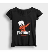 Presmono Kadın Marshmello Fortnite T-Shirt Siyah S