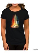 Zepplin Giyim Star Trek Beyond Cover Siyah Kadın T-Shirt M