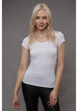 Gabria Kadın U Yaka T-Shirt Beyaz S