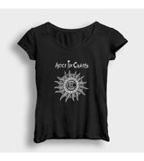 Presmono Kadın Gray Alice In Chains T-Shirt Siyah S