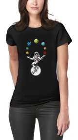 Art T-Shirt Astronaut Juggling Kadın T-Shirt S