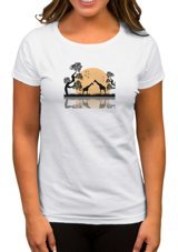 Zepplin Giyim Black Giraffes Reflections Beyaz Kadın T-Shirt L