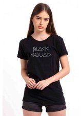 Qivi Black Squad Baskılı Siyah Kadın T-Shirt (534650367) Siyah M