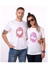 T-Shirthane Parmak Izi Kalp Sevgili Kombinleri T-Shirt Kombini Standart Erkek Beden Xs Kadın Beden S