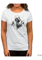 Zepplin Giyim Jokr Sketch Beyaz Kadın T-Shirt Xs