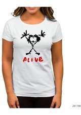 Zepplin Giyim Pearl Jam Alive Beyaz Kadın T-Shirt Xl