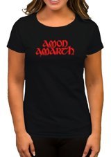 Zepplin Giyim Amon Amarth Logo Classic Siyah Kadın T-Shirt L