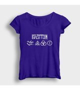 Presmono Kadın Symbols Led Zeppelin T-Shirt Sarı Xs
