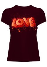 Tisho Heart Painting Muscle Heart Love Kadın T-Shirt L