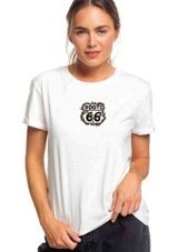 Qivi Route 66 Logo Clipart Route 66 Baskılı Beyaz Kadın T-Shirt Beyaz Xl
