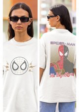 Fuddy Moda Spider Man No Way Home Sırt Baskılı T-Shirt, Unisex Oversize Örümc 001 Siyah Xs