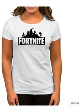 Zepplin Giyim Fortnite Logo 1 Beyaz Kadın T-Shirt S