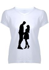 Tisho Kadın V Yaka T-Shirt Sevgiliye Hediye Kadın V Yaka T-Shirt 3Xl