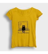 Presmono Kadın Cat Purrgrammer Developer Yazılımcı T-Shirt Gri L