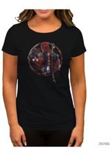 Zepplin Giyim Deadpool Distorted Siyah Kadın T-Shirt M