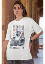 Fuddy Moda Taylor Swift Yazılı T-Shirt, Unisex Oversize The Eras Tour Baskılı 001 Siyah 2Xl