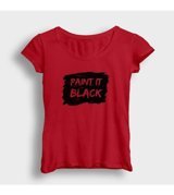 Presmono Kadın Paint It Black The Rolling Stones T-Shirt S