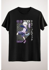 Green Mint Greenmint Unisex Siyah T-Shirt Killua Zoldyck, Hunter X Hunter, Anime Aesthetic Waifu Girl L