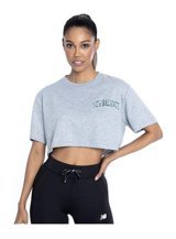 New Balance Crop Kadın T-Shirt 001 Gri L