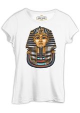 Lord T-Shirt Mısır Tutankhamun Beyaz Kadın T-Shirt 001 Beyaz Xl