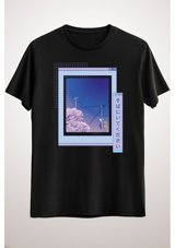 Green Mint Greenmint Unisex Siyah T-Shirt Vaporwave Anime Landscape M