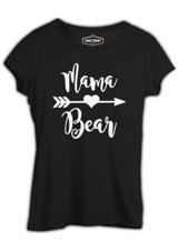 Lord T-Shirt Mama Bear Siyah Kadın T-Shirt 001 Siyah M