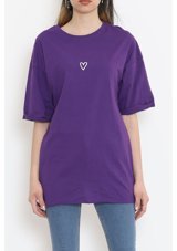 Bosfonis Duble Kol Baskılı T-Shirt Mor 16556.1567. 001 Mor L
